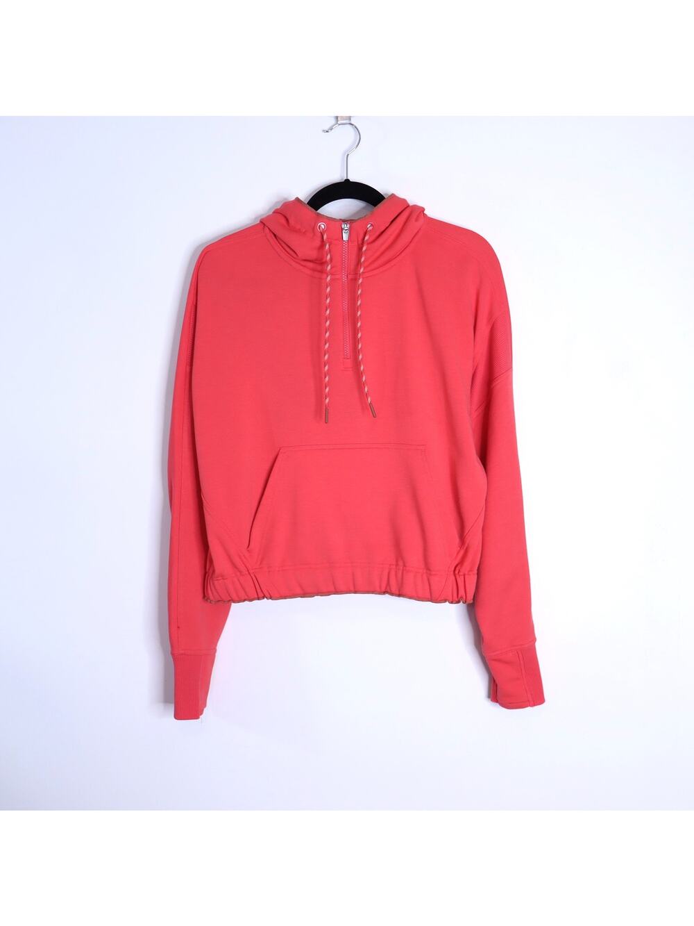ATHLETA Ascend Warm Up Hoodie Sweatshirt Passion Fruit 1/4 Zip Women's S